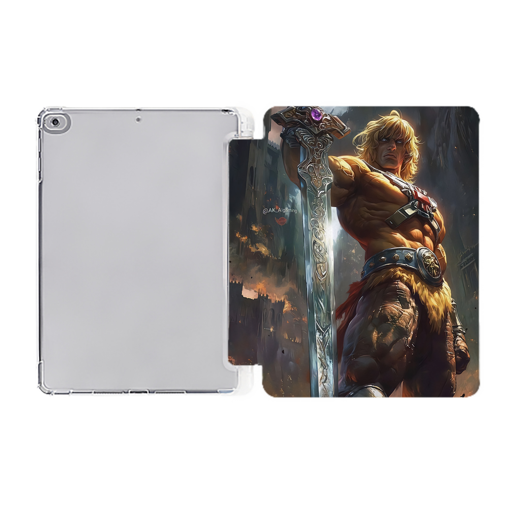 （画像用） 北斗の拳 Fist of the North Star IPad ケース ペン収納付き 三つ折りスタンド PUレザー×シリコン 対応機種9.5/10.5/10.9インチ
